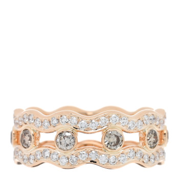 HERMES 18K Rose Gold Diamond Reseau Lumiere Ring 52 6