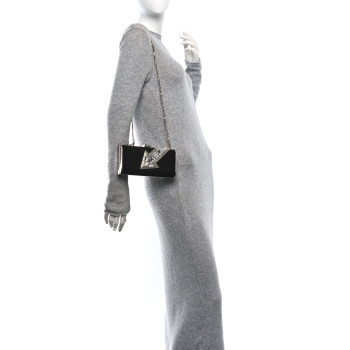 CHLOE Suede Crystal Beaded Arrow Met Gala Clutch Black