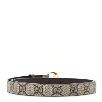 GUCCI GG Supreme Monogram Textured Dollar Calfskin Blondie 30mm Belt 100 40 Beige Ebony New Acero