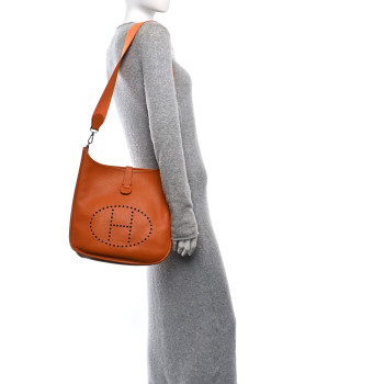 HERMES Taurillon Clemence Evelyne III GM Orange HERMES Taurillon Clemence Evelyne III GM Orange