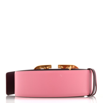 VALENTINO GARAVANI Glossy Calfskin VLogo Reversible 30mm Belt 100 40 Feminine Pink Indian Violet
