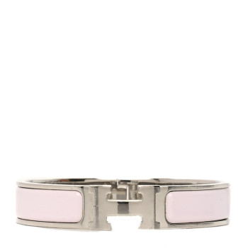 HERMES Enamel Narrow Clic Clac H Bracelet PM Rose Nymph