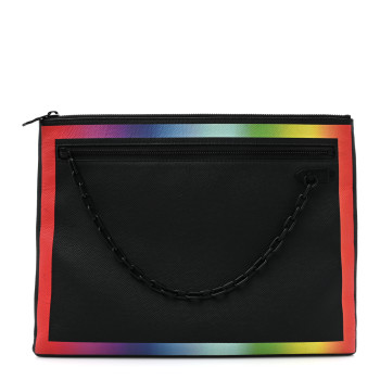 LOUIS VUITTON Taiga Rainbow Pochette A4 Black
