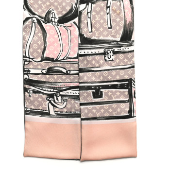 LOUIS VUITTON Silk Monogram Trunks Bandeau Rose Poudre