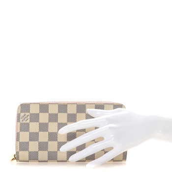 LOUIS VUITTON Damier Azur Zippy Wallet Rose Ballerine