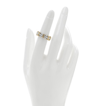 TIFFANY Platinum 18K Yellow Gold Diamond Schlumberger Sixteen Stone Ring 50 5.25