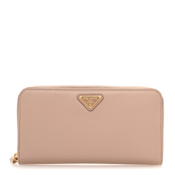 PRADA Vitello Move Zip Around Wallet Cipria