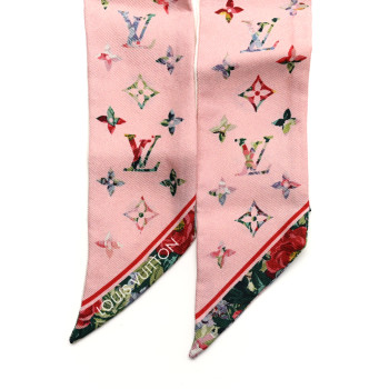 LOUIS VUITTON Silk Monogram LV Garden Bandeau Pink