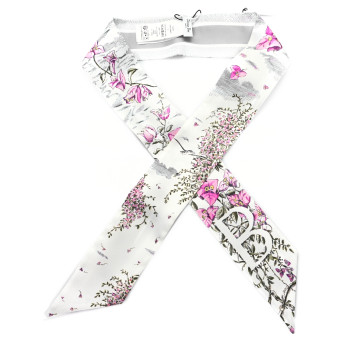 CHRISTIAN DIOR Silk ABCDior B Mitzah Scarf Gris