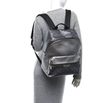 LOUIS VUITTON Monogram Taiga Discovery Backpack PM Silver