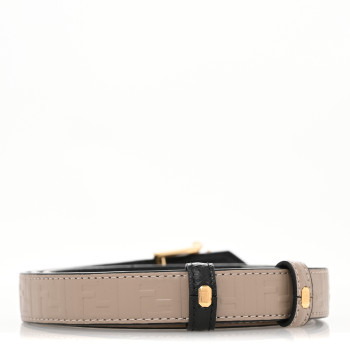 FENDI Vitello Grace Cruise 20mm FF Diamonds Belt 90 Black Dove