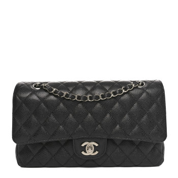 CHANEL Caviar Quilted Medium Double Flap Black