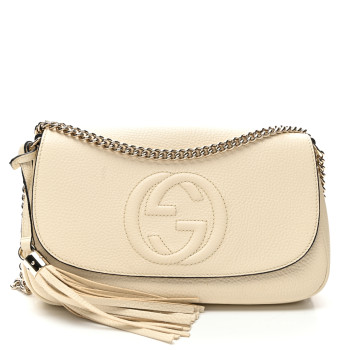 GUCCI Cellarius Calfskin Medium Soho Flap Crossbody Ivoire
