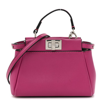 FENDI Nappa Micro Peekaboo Iconic Satchel Magenta