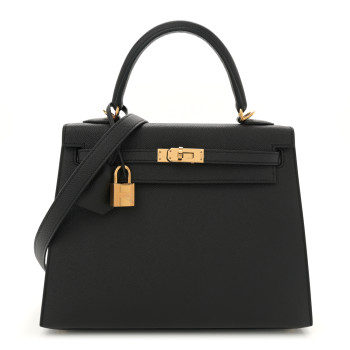 HERMES Epsom Kelly Sellier 25 Black