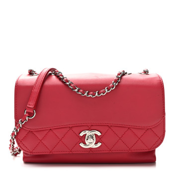 CHANEL Calfskin Mini Tramezzo Flap Red