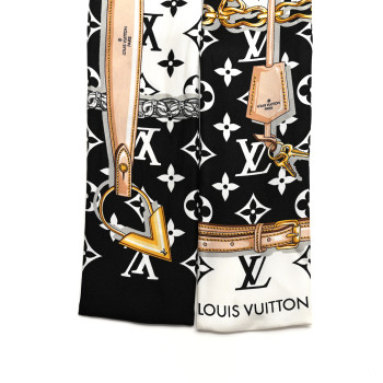 LOUIS VUITTON Silk Monogram Confidential Bandeau Black