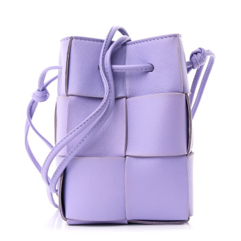 BOTTEGA VENETA Nappa Maxi Intrecciato Mini Cassette Bucket Bag Wisteria