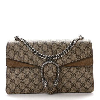 GUCCI GG Supreme Monogram Small Dionysus Shoulder Bag Taupe