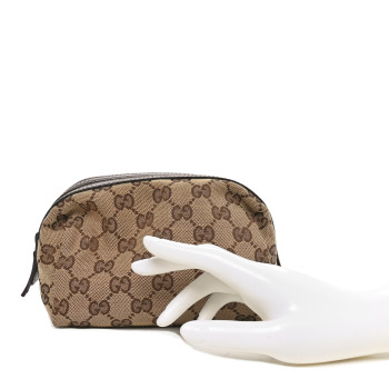 GUCCI Monogram Large Cosmetic Case Brown