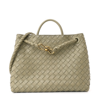 BOTTEGA VENETA Nappa Intrecciato Medium Andiamo Shoulder Bag Travertine