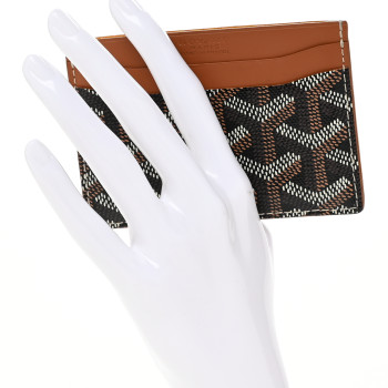 GOYARD Goyardine Saint Sulpice Card Holder Black Gold