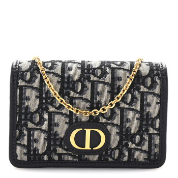 CHRISTIAN DIOR Oblique 30 Montaigne 2-In-1 Pouch Blue