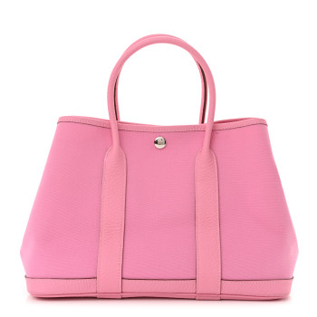 HERMES Toile Officier Vache Country Garden Party 30 TPM Pink