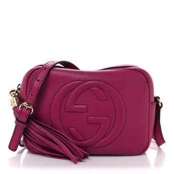 GUCCI Cellarius Calfskin Small Soho Disco Bag Bright Bouganville