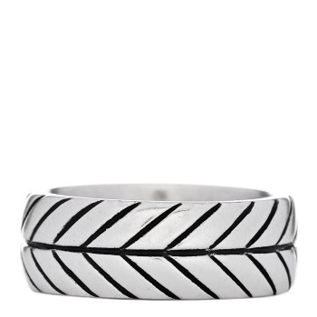 DAVID YURMAN Sterling Silver 9mm Chevron Band Ring 63 10.5