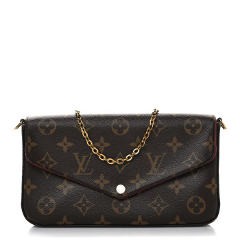 LOUIS VUITTON Monogram Pochette Felicie Chain Wallet Fuchsia