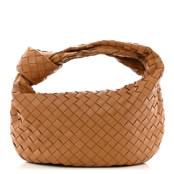 BOTTEGA VENETA Nappa Intrecciato Teen Jodie Hobo Caramel