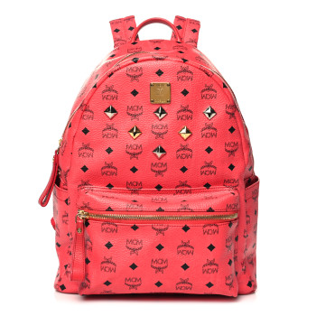 MCM Visetos Medium Sprinkle Stud Stark Backpack Red