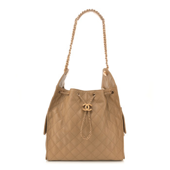 CHANEL Caviar Quilted Medium Chanel 25 Handbag Dark Beige