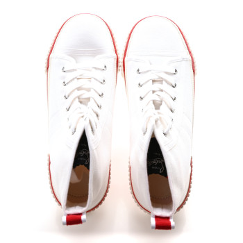 CHRISTIAN LOUBOUTIN Olona Canvas Mens Pedro Flat Sneakers 43.5 White