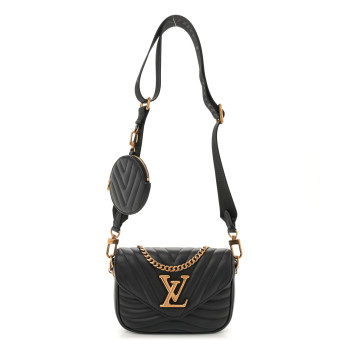LOUIS VUITTON Calfskin New Wave Multi Pochette Black