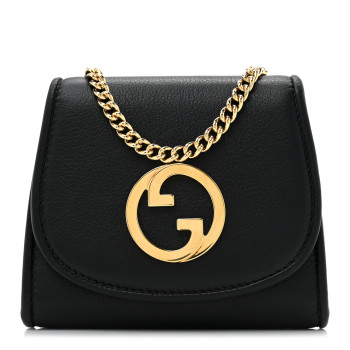 GUCCI Roxy Calfskin Medium Blondie Chain Wallet Black