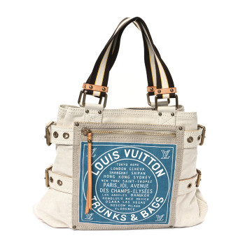 LOUIS VUITTON Toile Globe Shopper Cabas MM Blue