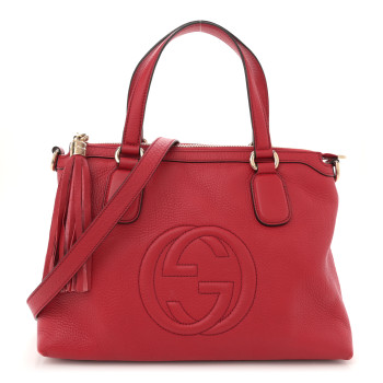 GUCCI Cellarius Calfskin Small Soho Top Handle Satchel Tobasco