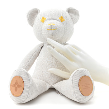 LOUIS VUITTON Monogram Jacquard Louis Teddy Bear Beige Yellow