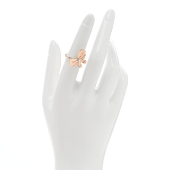 TIFFANY 18K Rose Gold Sterling Silver Return to Tiffany Love Bugs Butterfly Ring 52 6