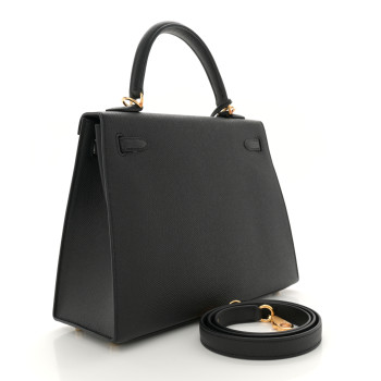 HERMES Epsom Kelly Sellier 25 Black