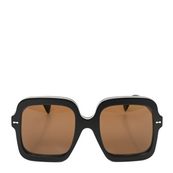 GUCCI Acetate Round Frame Sunglasses GG1241S Black White