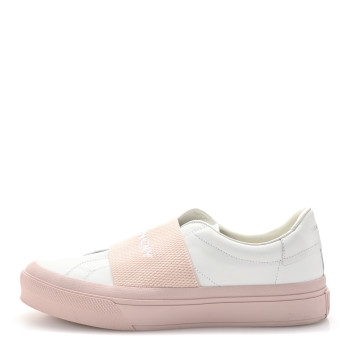 GIVENCHY Calfskin Band Logo Womens City Sport Sneakers 41 White Pink