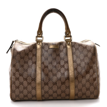 GUCCI Crystal Monogram Medium Joy Boston Bronze