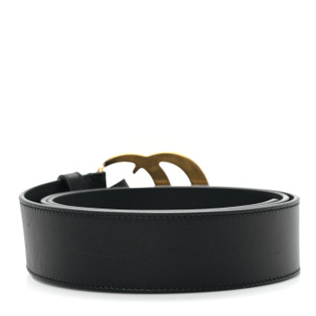 GUCCI Calfskin Double G 40mm Belt 95 38 Black