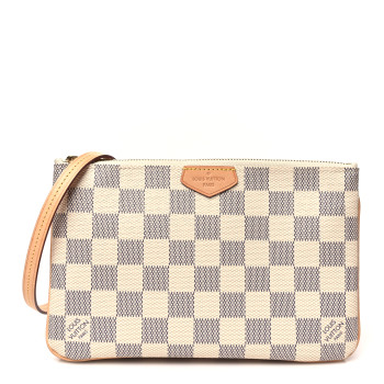 LOUIS VUITTON Damier Azur Double Zip Pochette