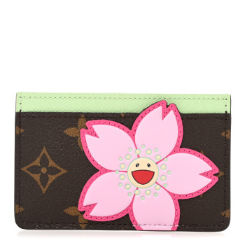 LOUIS VUITTON LV X TM Monogram Cherry Blossom Card Holder Sakura Brown
