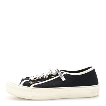 CHRISTIAN DIOR Canvas Walk'N'Dior Low Top Sneakers 40 Black