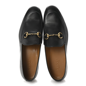 GUCCI Betis Glamour Calfskin Horsebit Mens Jordaan Loafers 9 Black